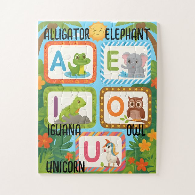 Vowels Learning Puzzle for Kids (Vertical)