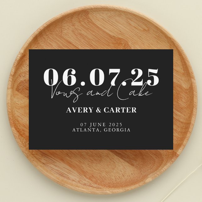 Vows and Cake Funny Minimalist Wedding Save The Date (Creator Uploaded)