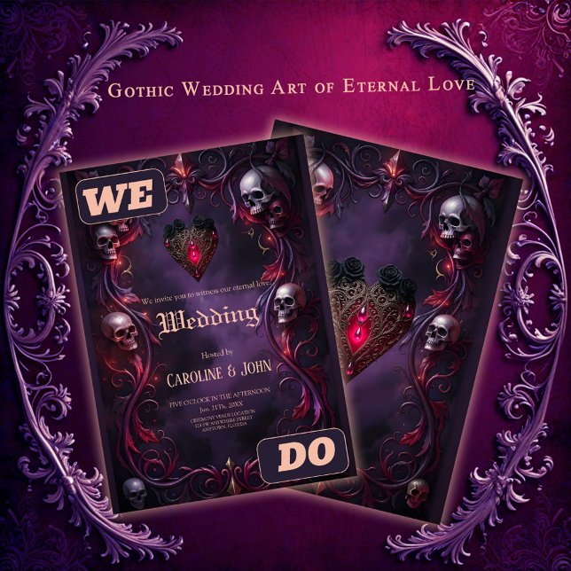Vows Beyond the Veil – Gothic Wedding Art  Invitation (Creator Uploaded)