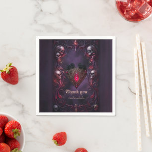 Vows Beyond the Veil – Gothic Wedding Art Napkins