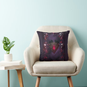 Vows Beyond the Veil – Gothic Wedding Art Throw Pillow