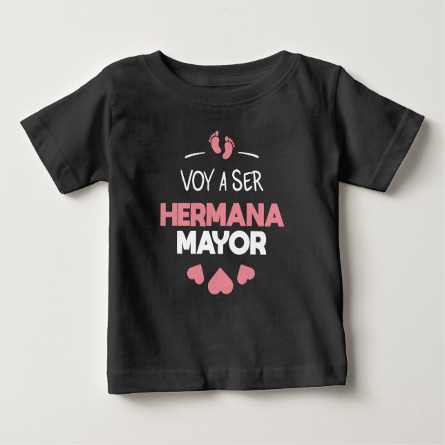 Voy a ser hermana mayor baby T-Shirt (Front)