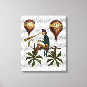 Voyage A La Lune Hot Air Balloon Canvas Print