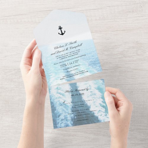 Voyage of LoveCruise ShipDestination Wedding All In One Invitation