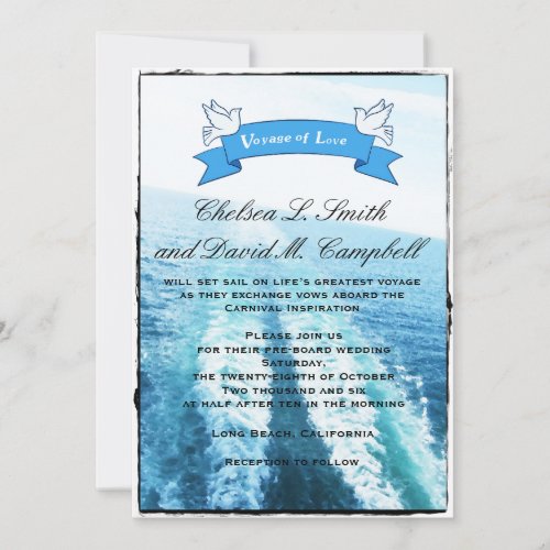 Voyage of LoveCruise ShipDestination Wedding Invitation