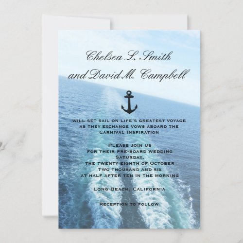 Voyage of LoveCruise ShipDestination Wedding Invitation