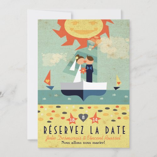 Voyage Vintage Illustration Voilier Rservez Date Invitation