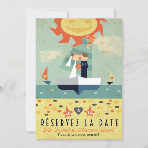 Voyage Vintage Illustration Voilier Rservez Date Invitation