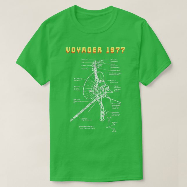 Voyager 1977  Space Probe Mission  T-Shirt (Design Front)