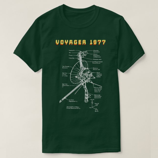 Voyager 1977  Space Probe Mission  T-Shirt (Design Front)