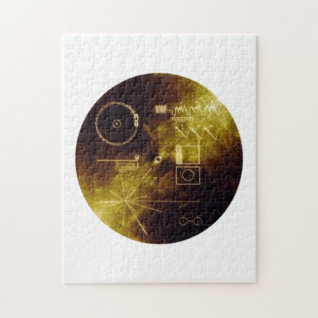 Voyager 1 + 2 Sounds of Earth Record Gold Cover  Jigsaw Puzzle (Vertical)