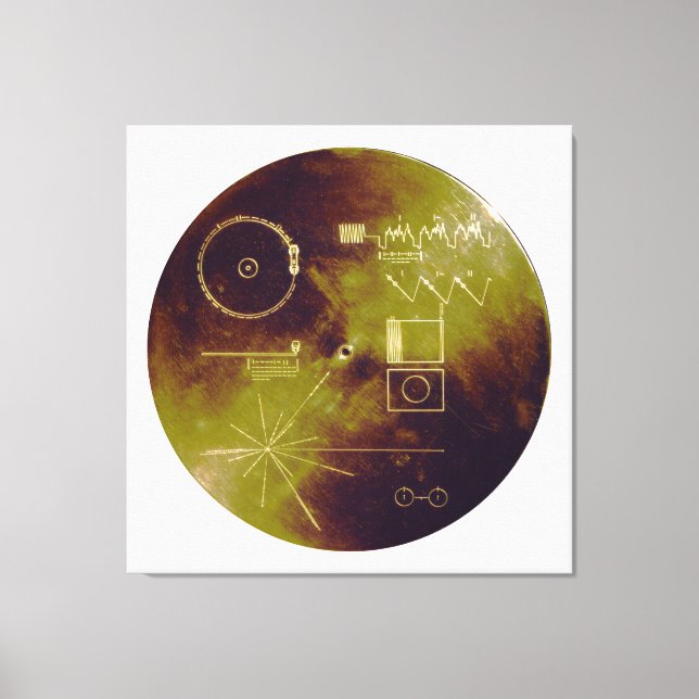 Voyager 1 and 2 Golden Record Sounds of Earth Canvas Print (Front)