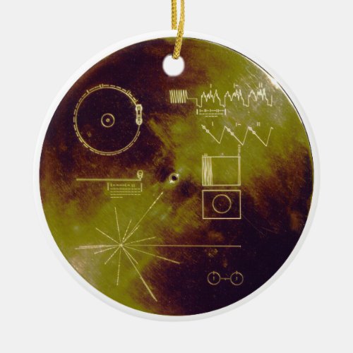 Voyager 1 and 2 Golden Record Sounds of Earth Ceramic Ornament