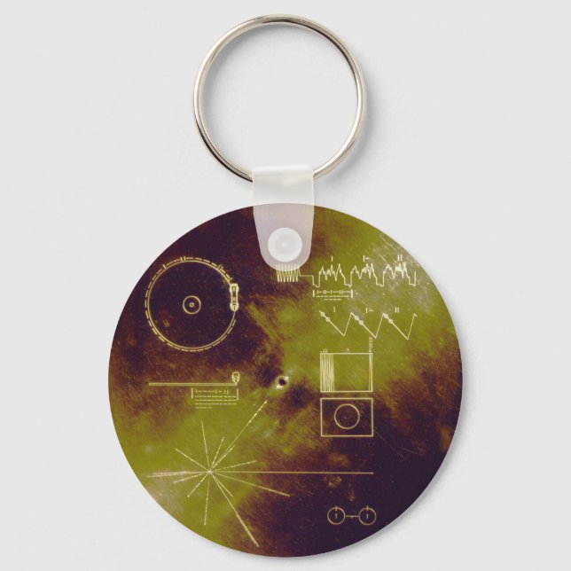 Voyager 1 and 2 Golden Record Sounds of Earth Keychain (Front)