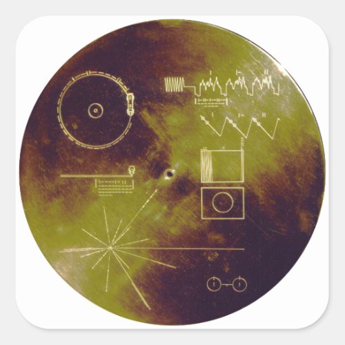 Voyager 1 and 2 Golden Record Sounds of Earth Square Sticker