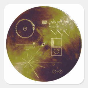 Voyager 1 and 2 Golden Record Sounds of Earth Square Sticker