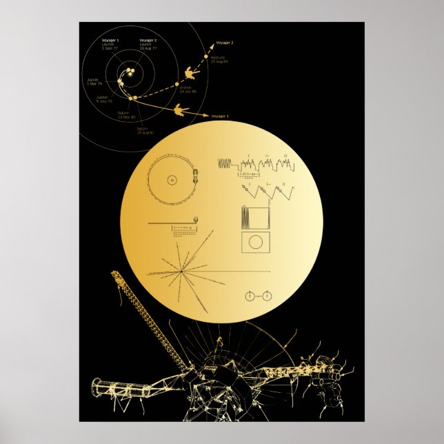 Voyager 1 Golden Record records Poster (Front)