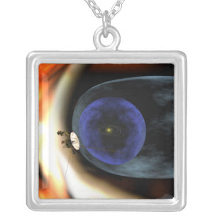Voyager 2 spacecraft silver plated necklace