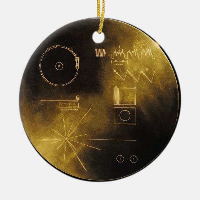 Voyager Golden Record Ceramic Ornament (Front)