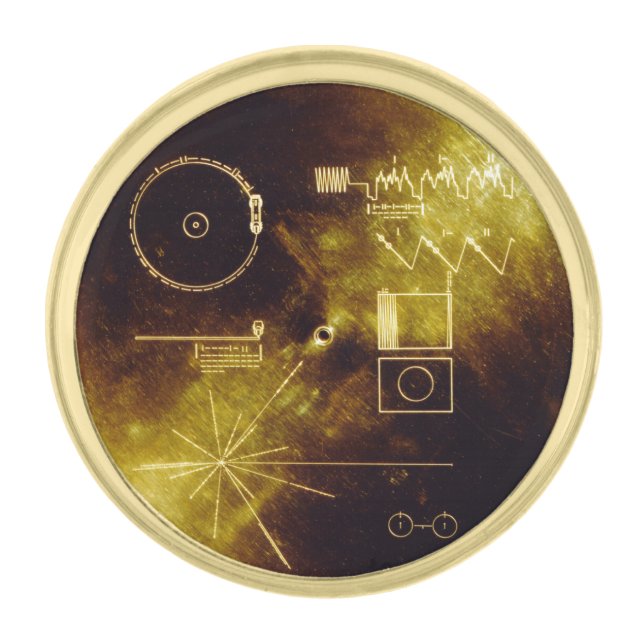 Voyager Golden Record Gold Finish Lapel Pin (Front)