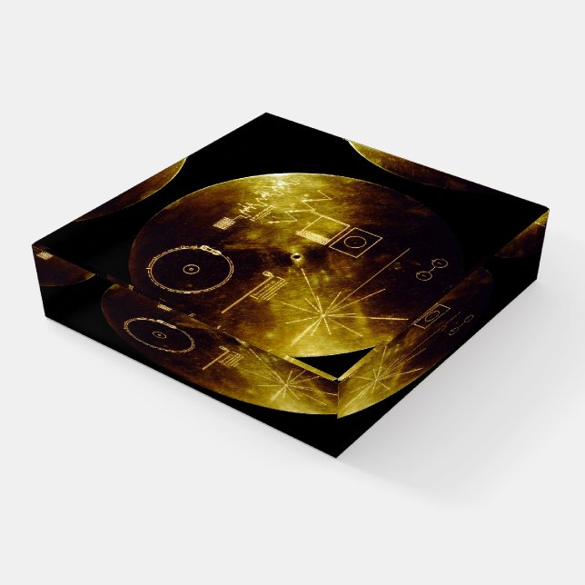 Voyager Golden Record Paperweight (Angled)