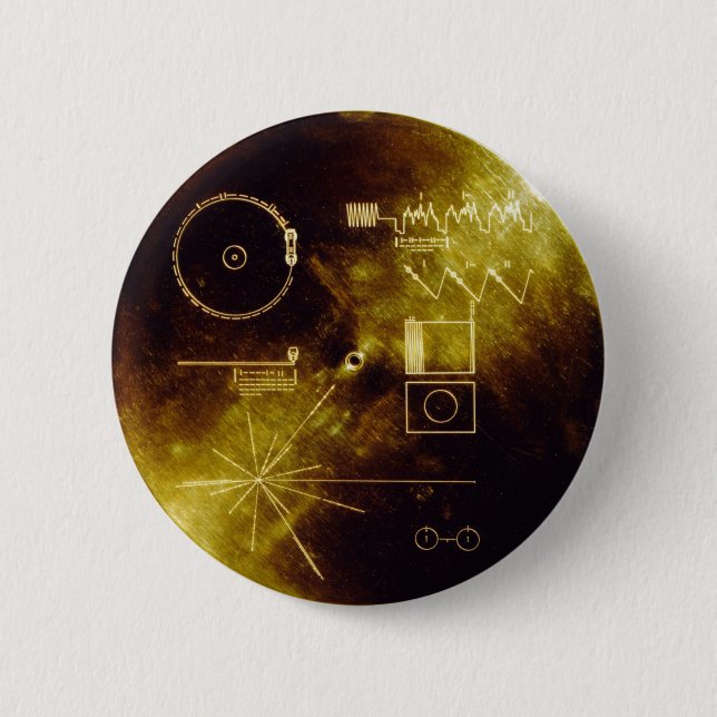 Voyager Golden Record Pinback Button (Front)