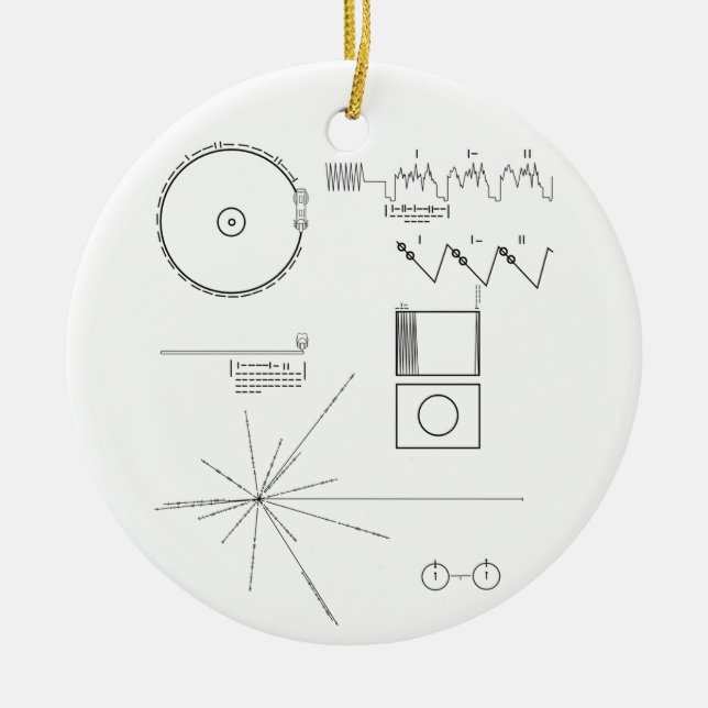 Voyager Message Ceramic Ornament (Front)