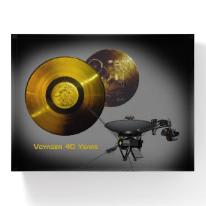 Voyager Spacecraft and Golden Record at 40 Paperweight