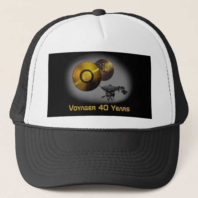 Voyager Spacecraft and Golden Record at 40 Trucker Hat (Front)