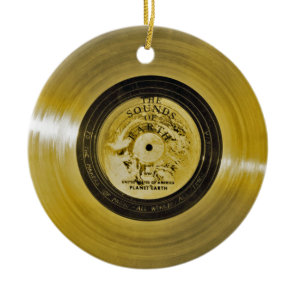Voyager Spacecraft Golden Record and Cover Ceramic Ornament