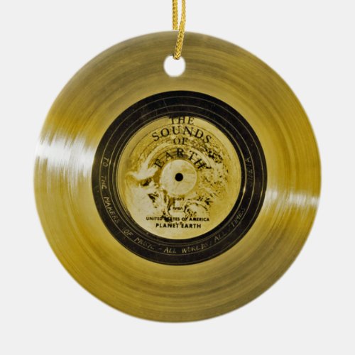 Voyager Spacecraft Golden Record and Cover Ceramic Ornament