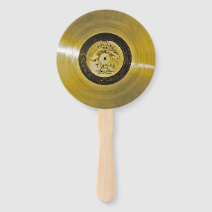 Voyager Spacecraft Golden Record and Cover Hand Fan