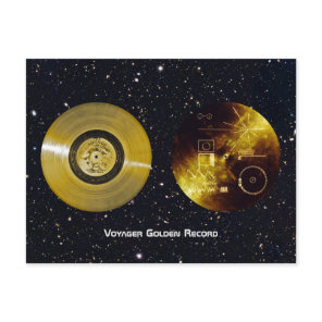Voyager Spacecraft Golden Record and Cover Postcard