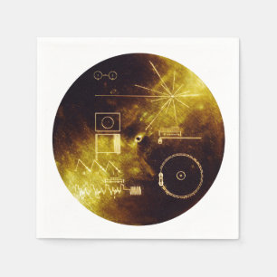 Voyager Spacecraft Golden Record Cover Paper Napkins