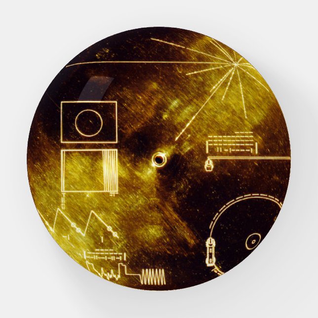 Voyager Spacecraft Golden Record Cover Paperweight (Front)