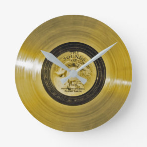 Voyager Spacecraft Golden Record Round Clock