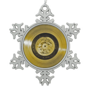 Voyager Spacecraft Golden Record Snowflake Pewter Christmas Ornament
