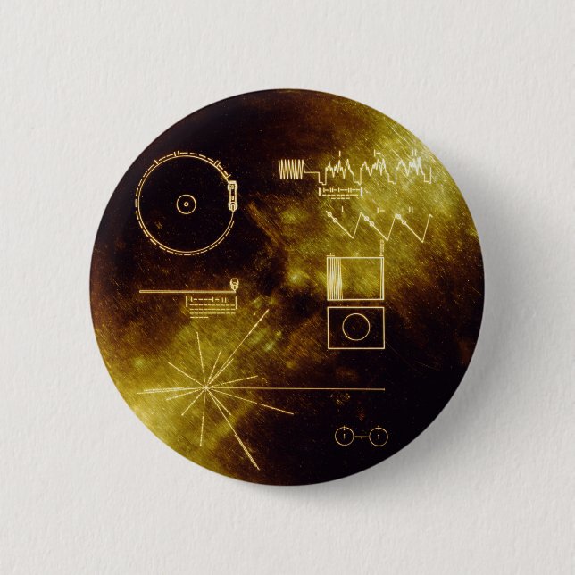 Voyager's Golden Record Pinback Button (Front)