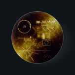 Voyager's Golden Record Pinback Button<br><div class="desc">Each Voyager space probe carries a gold-plated audio-visual disc in the event that either spacecraft is ever found by intelligent life-forms from other planetary systems. The discs carry photos of the Earth and its lifeforms, a range of scientific information, spoken greetings from people (e.g. the Secretary-General of the United Nations...</div>