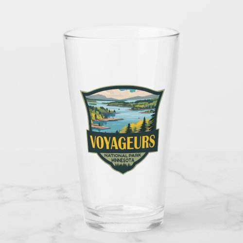 Voyageurs National Park Illustration Retro Badge Glass