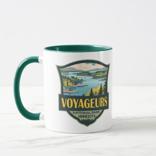 Voyageurs National Park Illustration Retro Badge Mug