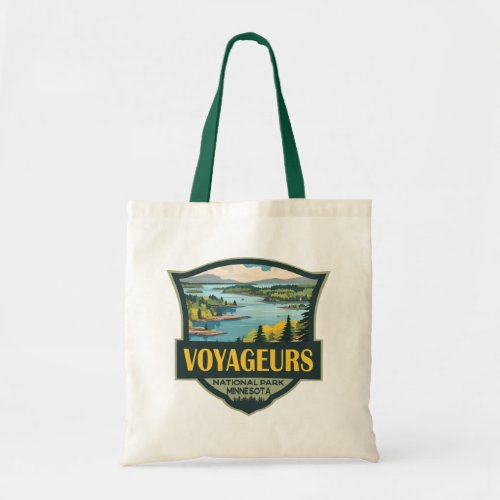 Voyageurs National Park Illustration Retro Badge Tote Bag