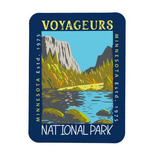 Voyageurs National Park Minnesota Retro Distressed Magnet