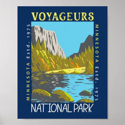 Voyageurs National Park Minnesota Retro Distressed Poster