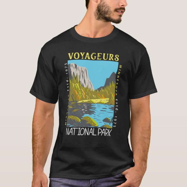 Voyageurs National Park Minnesota Retro Distressed T-Shirt (Front)