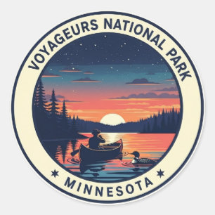 Voyageurs National Park Minnesota Sunset Classic Round Sticker