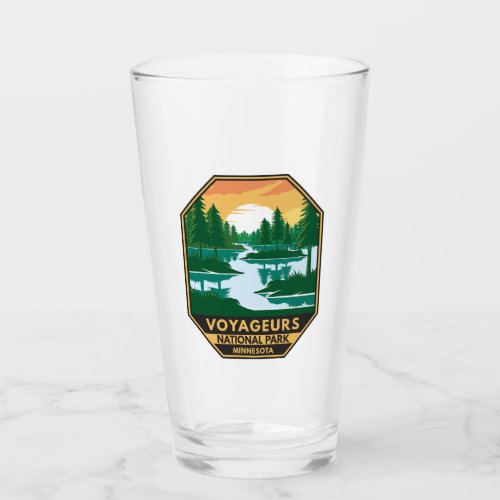 Voyageurs National Park Minnesota Sunset Emblem Glass