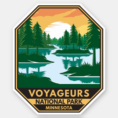 Voyageurs National Park Minnesota Sunset Emblem Sticker