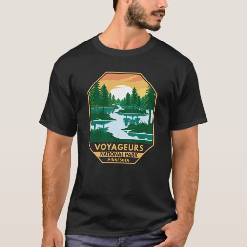 Voyageurs National Park Minnesota Sunset Emblem T_Shirt