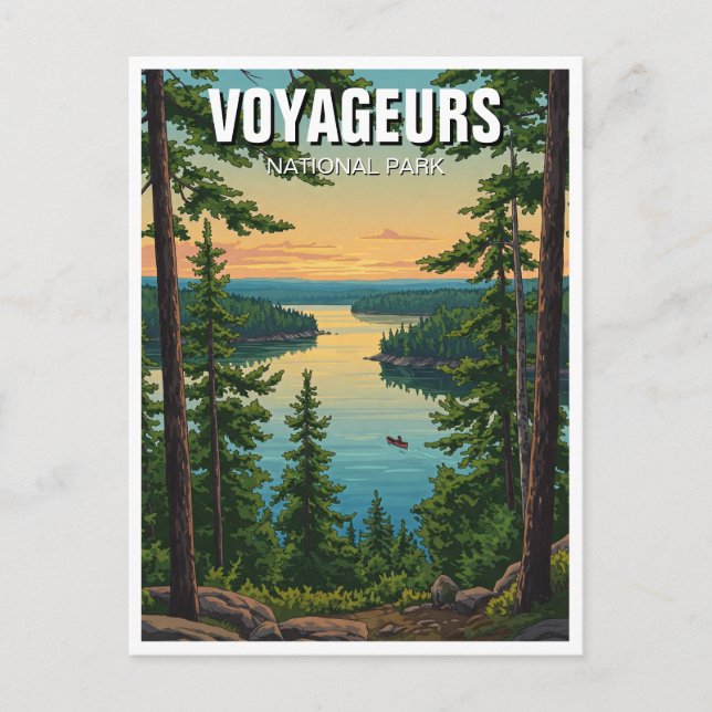 Voyageurs National Park Minnesota Sunset Postcard (Front)